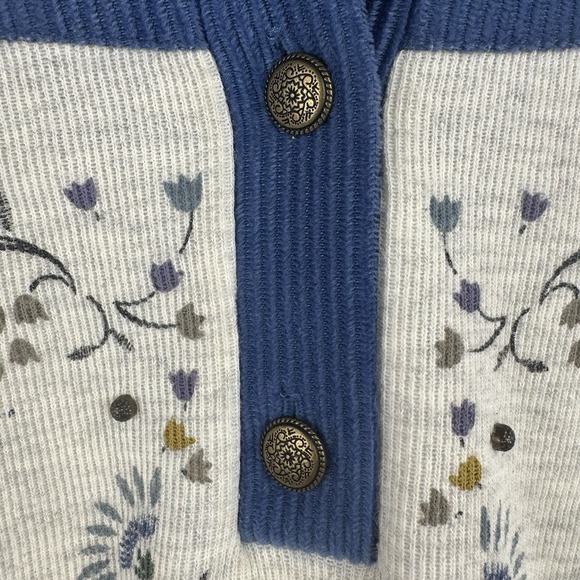 Vtg 90s Teddi floral sweatshirt S cottagecore grannycore soft ribbed yoke - Picture 4 of 15